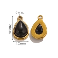 Detailed macro view showing 20x12mm teardrop pendant dimensions with gold plating - Large-Obsidian