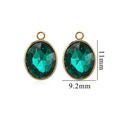 Emerald green oval crystal pendant with gold metal edge and 11mm height for DIY jewelry - Small / Emerald Green (Small-7)