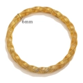 Dettaglio del bracciale a fascia dorato da 6mm in acciaio inossidabile con trama intrecciata - Texture a Pieghe Torte Continue 6mm (Z2228G1)