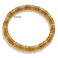 Dettaglio del bracciale a maglia in acciaio dorato 6mm con design a bobina industriale - Design Elastico Avvolto 6mm (Z2228G2)