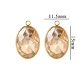 Oval champagne glass crystal pendants with gold metal frame measuring 11.5mm by 15mm - Large / Champagne Gold (Large-2)