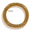Dettaglio del bracciale a molla in acciaio inossidabile placcato oro da 10mm - Struttura a Spirale Rotonda 10mm (Z2228G5)