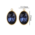 Oval dark blue crystal pendant with gold plating for DIY jewelry making 11.5x15mm - Large / Dark Blue (Large-4)