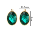 DIY oval green crystal charms with gold plating for necklaces and earrings, 11.5x15mm - Large / Green (Large-7)