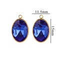 Oval blue crystal pendant in gold setting for DIY jewelry, 11.5mm by 15mm dimensions - Large / Blue (Large-8)