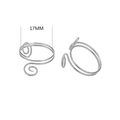 Silver minimalist multilayer stainless steel spiral open ring with 17mm inner diameter - 17mm / Silver Double Layer Scroll Style (Z2183S2)