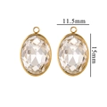 Oval crystal pendant with gold metal frame for DIY jewelry, size 11.5mm x 15mm - Large / Clear (Large-9)