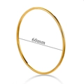 Bracciale minimalista in acciaio inossidabile placcato oro 18K, diametro 60 mm - Round Wire Style / 55mm / Oro