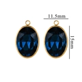 Oval dark blue crystal glass pendant with gold trim and 11.5mm by 15mm dimensions - Large / Dark Blue (Large-11)