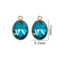 Oval dark blue crystal pendant with gold metal frame measuring 11mm by 9.2mm - Small / Dark Blue (Small-1)