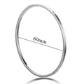 Bracciale rigido in acciaio inossidabile argento lucido con diametro di 60 mm - Stile Filo Quadrato / 55mm / Colore acciaio