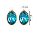 Teal oval faceted crystal pendant with gold setting and 11.5x15mm size dimensions - Large / Teal (Large-1)