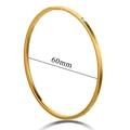Bracciale rigido in acciaio inossidabile placcato oro 18 carati con diametro di 60 mm - Stile Filo Quadrato / 55mm / Oro