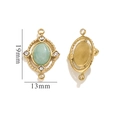 Detalle de colgante de piedra en forma de gota con medidas de 19mm por 13mm de ancho - Conector Ovalado de Doble Agujero (2262) / 19x13mm / Ágata verde