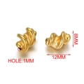 Perle a spirale dorate in acciaio inossidabile per creazione gioielli fai da te - 8x12mm (Confezione da 5 Pezzi) / Oro