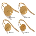 Golden stainless steel round disc earring hooks in four sizes 6mm to 12mm for DIY jewelry - 6mm / 18K Vacuum Gold