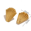 Orecchini a ventaglio in acciaio inossidabile dorato con dimensioni di 20x26mm - Stile Grande Conchiglia / Oro