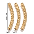 36.5mm gold plated stainless steel curved tube beads with hammered texture for DIY jewelry - Curved Hammered Style (A-Gold) / 36.5mm-Hole 2.5mm