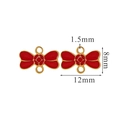 Red enamel gold bow charm pendants for jewelry making with 12x8mm dimensions - Red Bow Connector Style (3)