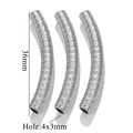 DIY jewelry 36mm silver stainless steel curved tube beads with embossed rhombus texture - Spiral Rhombus Style (B-Steel) / 36mm-Hole 4x3mm