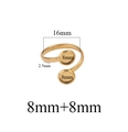 Adjustable golden stainless steel ring base with double 8mm round blank tray settings - Double Round Bezel / Gold