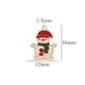 Weihnachtsschneemann-Anhänger aus Goldmetall mit rotem Hut und grünem Schal für DIY - Roter Hut Schneemann
