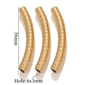 36mm curved gold 18K plated stainless steel tube beads with spiral texture for jewelry - Spiral Rhombus Style (B-Gold) / 36mm-Hole 4x3mm