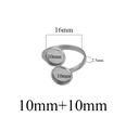 Adjustable stainless steel double round tray ring base 16mm for DIY jewelry making - Double Round Bezel / Steel