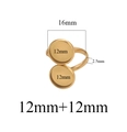 Adjustable golden stainless steel double round tray ring base 16mm for DIY jewelry - Double Round Bezel / Gold
