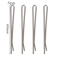 Horquillas planas de acero inoxidable de 60mm x 5mm clips en U para peinado y accesorios DIY - Estilo Plano Minimalista (Z2266S-1pcs) / Color Acero