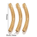 36mm 18K gold plated stainless steel curved tube beads for DIY jewelry making - Fine Hammered Style (D-Gold)