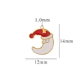 Weihnachtsmann-Mondanhänger mit rot-weißem Emaille-Dekor und goldenem Rahmen - Mond Weihnachtsmann