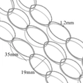 Silver textured oval link chain for DIY jewelry with 1.2mm wire and 35mm length - Silver Oval Hammered Chain (S12)