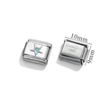 Dettaglio di un modulo italiano da 9mm in acciaio inossidabile con stella blu per bracciali - Stile Stella Blu Chiaro(3)