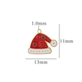 Weihnachtsmütze Anhänger in Rot und Weiß mit Goldrand für DIY-Schmuckherstellung - Gepunktete Weihnachtsmütze