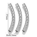 37mm twisted stainless steel curved tube spacer beads for DIY jewelry making - Twisted Spiral Style (E-Steel)