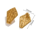 Orecchini geometrici in acciaio placcati oro 18K con texture lavica per gioielli fai da te - Stile Forma Scudo / Oro