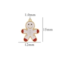 Lebkuchenmann-Emaille-Anhänger mit Goldrand und roten Akzenten für DIY-Feiertagsschmuck - Weißer Lebkuchenmann