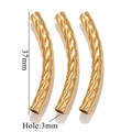 37mm gold plated stainless steel textured curved tube beads for DIY jewelry making - Twisted Spiral Style (E-Gold)