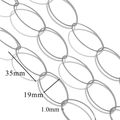 Silver large oval link chain for DIY jewelry with 35mm length and 1.0mm thickness - Silver Smooth Oval Link Chain (S11)