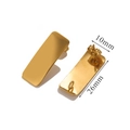 Coppia di perni per orecchini rettangolari in acciaio placcato oro 18K per DIY 26x10mm - Stile Rettangolo / Oro