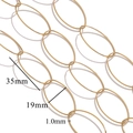 Chunky 18K gold plated oval chain link for DIY jewelry, 35x19mm size specification - Gold Smooth Oval Link Chain (G11)