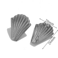 Orecchini a perno in acciaio inossidabile a conchiglia grigio canna di fucile 20x26mm - Stile Grande Conchiglia / Color Acciaio