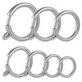 Set mit sieben Edelstahl-Silber-Federringen in verschiedenen Größen für Schmuckherstellung - Außendurchmesser 6mm / Stahlfarben