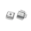Charm modulare italiano in acciaio inossidabile lucido con stella intagliata per bracciali DIY - Stile Stella Vuota(6)