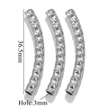 Silver stainless steel curved tube spacer beads 36.5mm with diamond cut pattern - Faceted Rhombus Style (I-Steel)