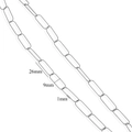 Silver paperclip chain link diy jewelry with dimensions 26x9mm and 1mm thickness - Silver Smooth Rectangular Paperclip Chain (S8)
