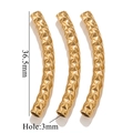 Three 18K gold plated embossed curved tube beads 36.5mm for DIY jewelry making - Faceted Rhombus Style (I-Gold)