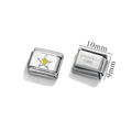 Maglia per bracciale modulare italiano in acciaio inox con stella gialla e misure - Stile Stella Gialla(8)