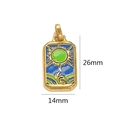 Detail of tarot card sun pendant in gold-plated stainless steel and colorful enamel - Blue Sun Tarot Style (10)